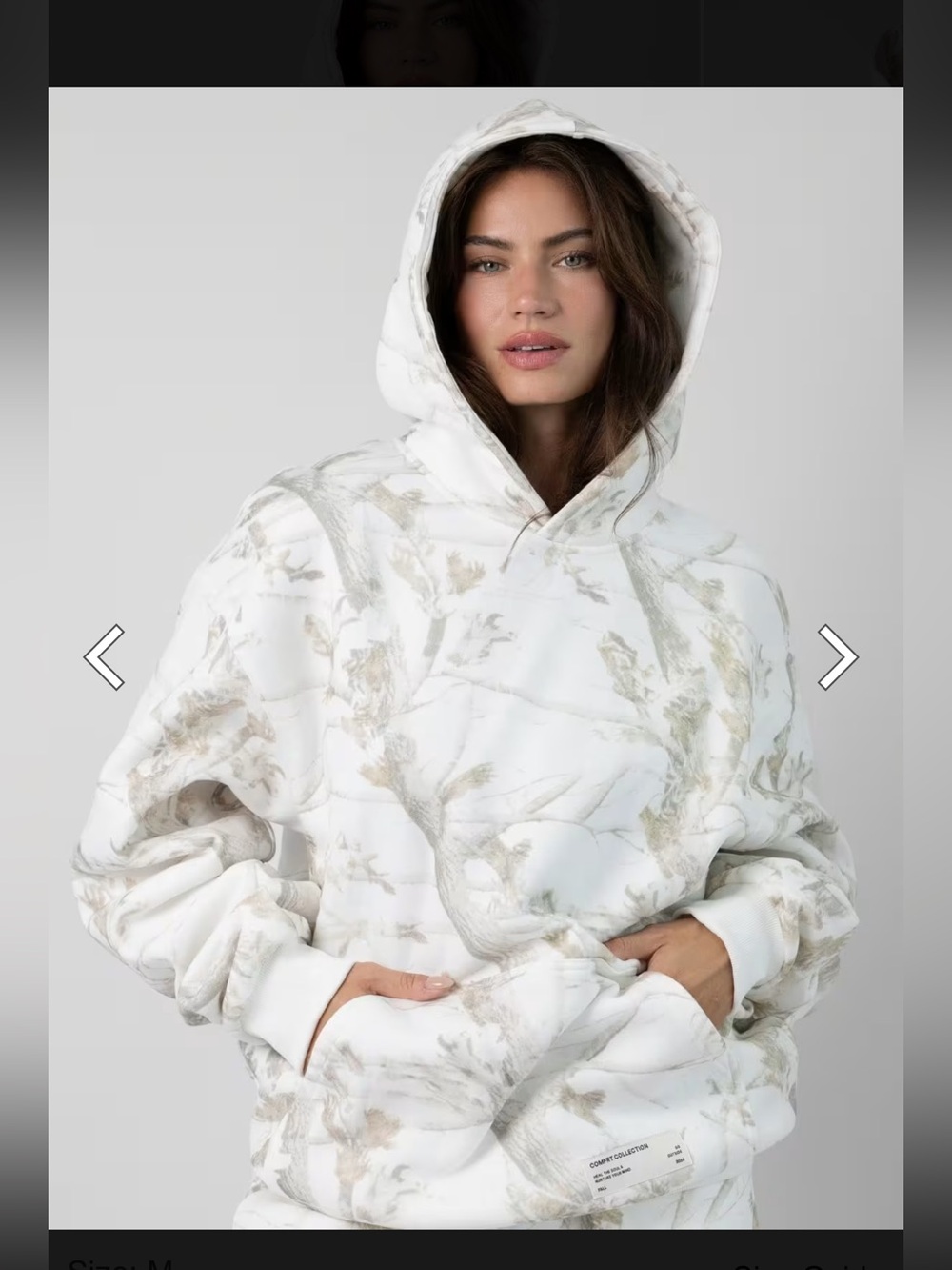 Comfrt‎ white camo hoodie size large like new